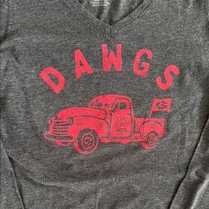 Life is Good Women’s Gray and Red Long Sleeve DAWGS Shirt